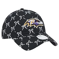 Women's New Era  Black Baltimore Ravens Ribbon 9TWENTY Adjustable Hat