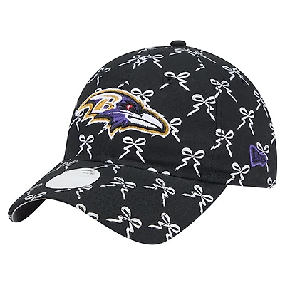 Women's New Era  Black Baltimore Ravens Ribbon 9TWENTY Adjustable Hat