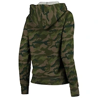 Sweat à capuche raglan entièrement zippé New Era Camo Baltimore Ravens pour femme