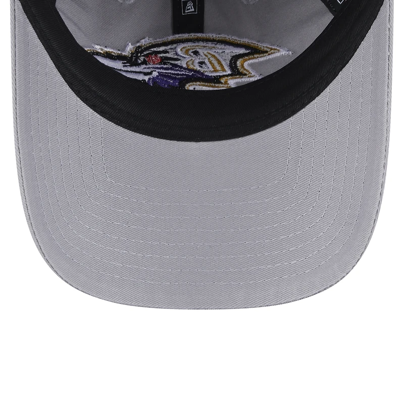 Women's New Era Gray Baltimore Ravens Main 9TWENTY Adjustable Hat