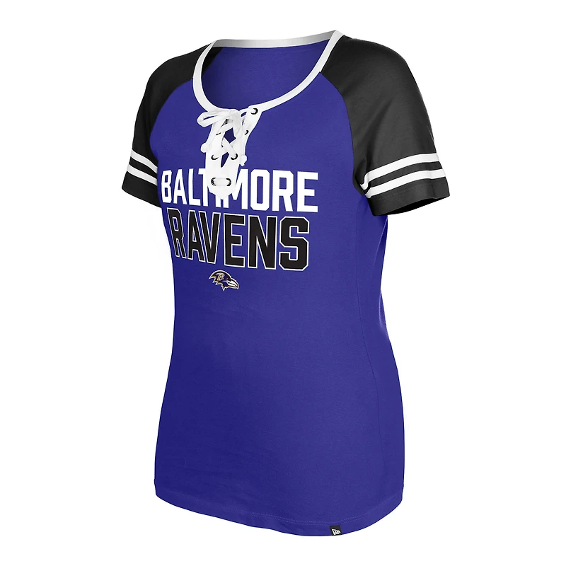 T-shirt à lacets violet Baltimore Ravens New Era pour femme