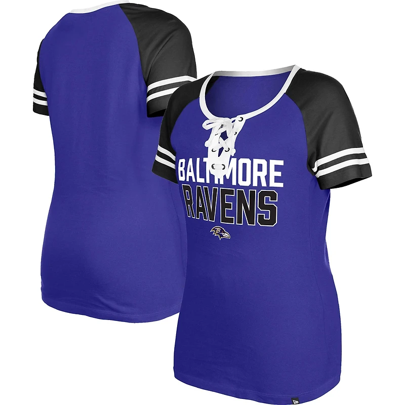 T-shirt à lacets violet Baltimore Ravens New Era pour femme
