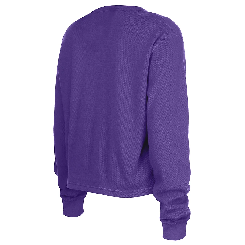 T-shirt court à manches longues Thermal Baltimore Ravens pour femme New Era violet