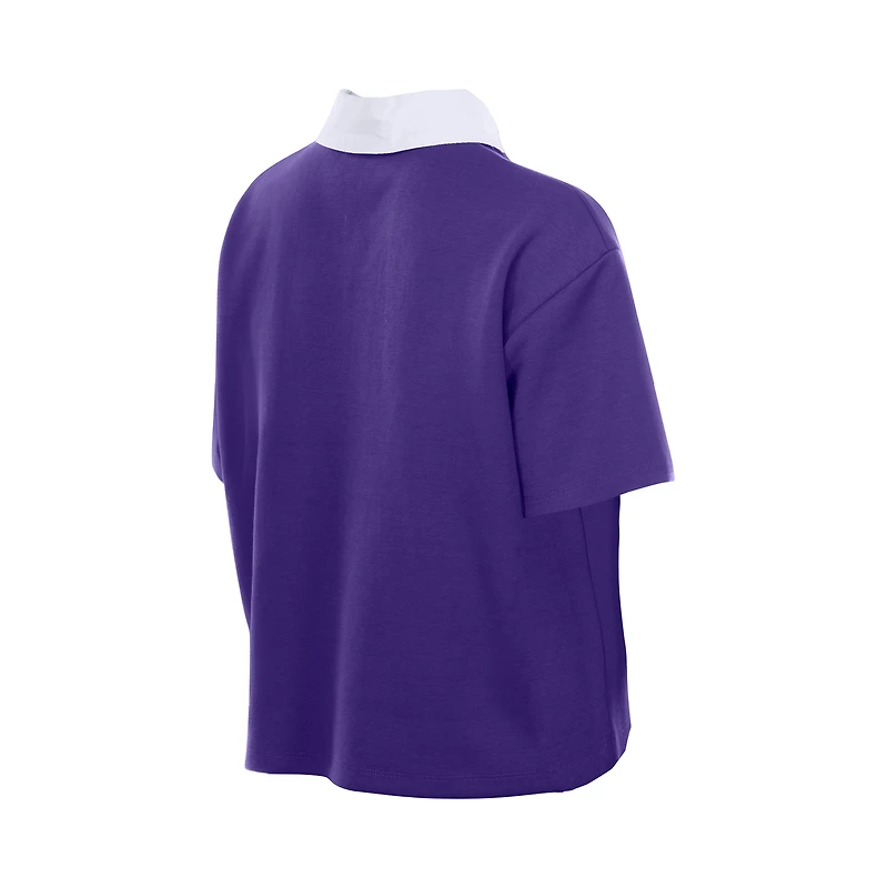 Polo court et ample New Era violet des Baltimore Ravens pour femme