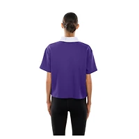 Polo court et ample New Era violet des Baltimore Ravens pour femme