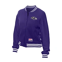 Women's New Era  Purple Baltimore Ravens Throwback Fleece Full-Snap Jacket