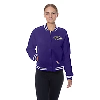 Women's New Era  Purple Baltimore Ravens Throwback Fleece Full-Snap Jacket