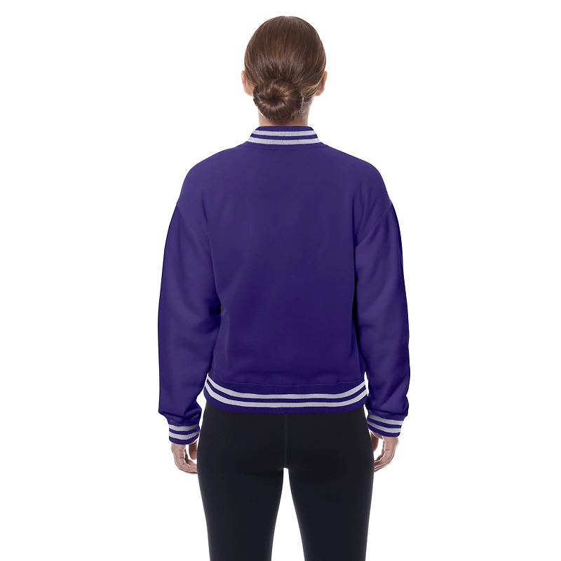 Women's New Era  Purple Baltimore Ravens Throwback Fleece Full-Snap Jacket