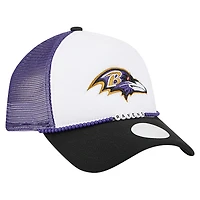 Bracelet d'amitié New Era blanc/noir pour femme Baltimore Ravens, casquette ajustable 9FORTY