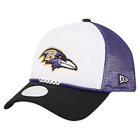 Bracelet d'amitié New Era blanc/noir pour femme Baltimore Ravens, casquette ajustable 9FORTY
