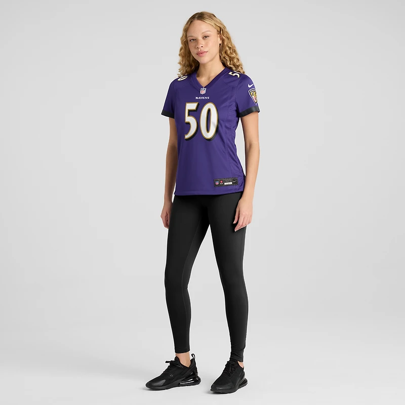 Maillot de match Nike Adisa Isaac violet pour femme des Baltimore Ravens