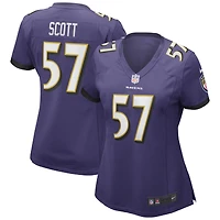 Maillot de joueur retraité Nike Bart Scott violet Baltimore Ravens Game pour femme