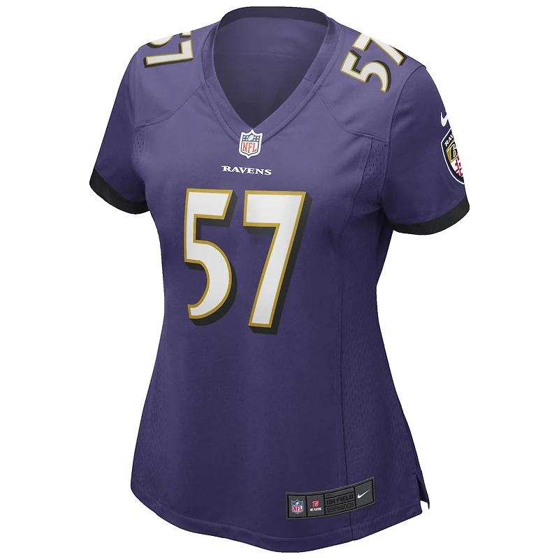 Maillot de joueur retraité Nike Bart Scott violet Baltimore Ravens Game pour femme