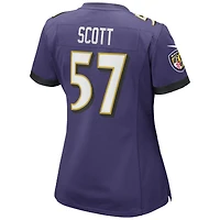 Maillot de joueur retraité Nike Bart Scott violet Baltimore Ravens Game pour femme
