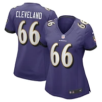 Maillot de match Nike Ben Cleveland violet Baltimore Ravens pour femme