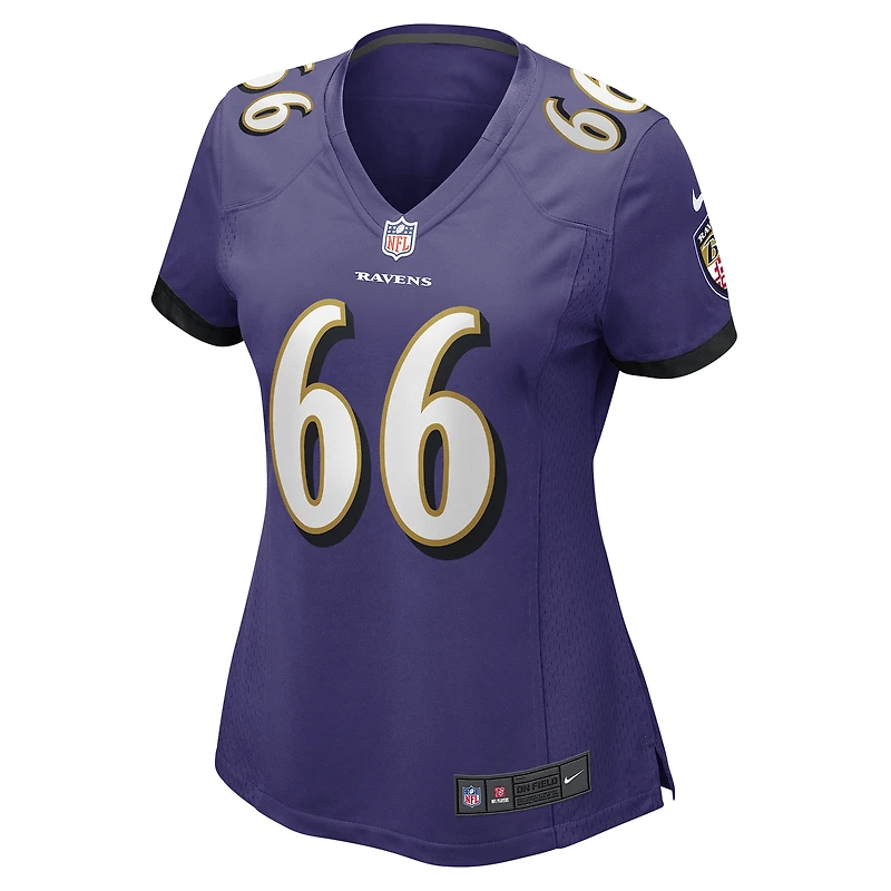 Maillot de match Nike Ben Cleveland violet Baltimore Ravens pour femme