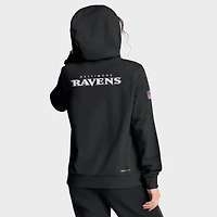Women's Nike Black Baltimore Ravens 2025 Sideline Standard Issue Initial Home Dri-FIT Hoodie