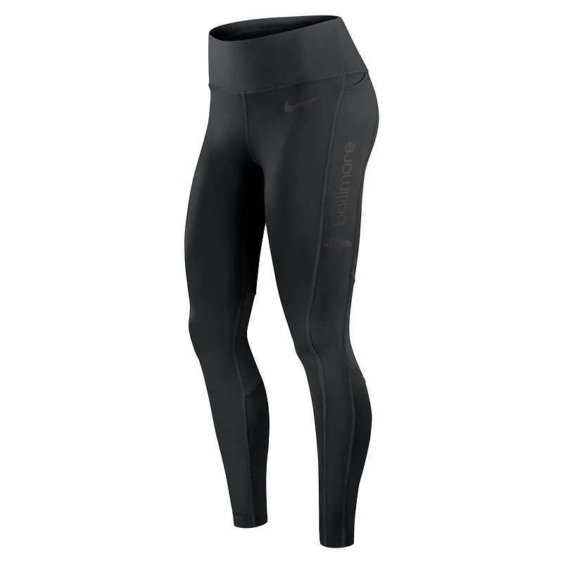 Legging Nike Performance Edge Wordmark Baltimore Ravens noir pour femme