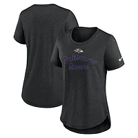 T-shirt Nike noir à trois bandes Baltimore Ravens pour femme