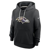Sweat à capuche Nike noir Baltimore Ravens Sideline Standard Issue Initial Home Dri-FIT pour femme
