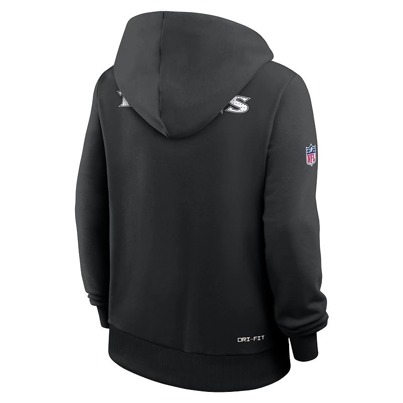 Women's Nike Black Baltimore Ravens Sideline Standard Issue Initial Home Dri-FIT Hoodie