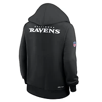 Women's Nike Black Baltimore Ravens Sideline Standard Issue Initial Home Dri-FIT Hoodie