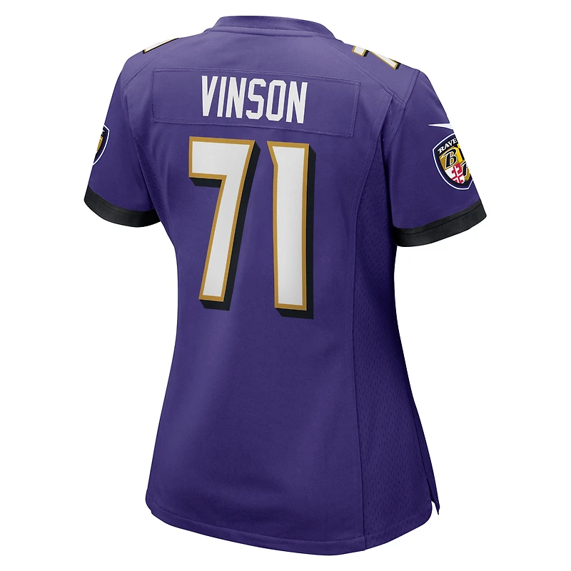 Maillot Nike Carson Vinson violet pour femme des Baltimore Ravens