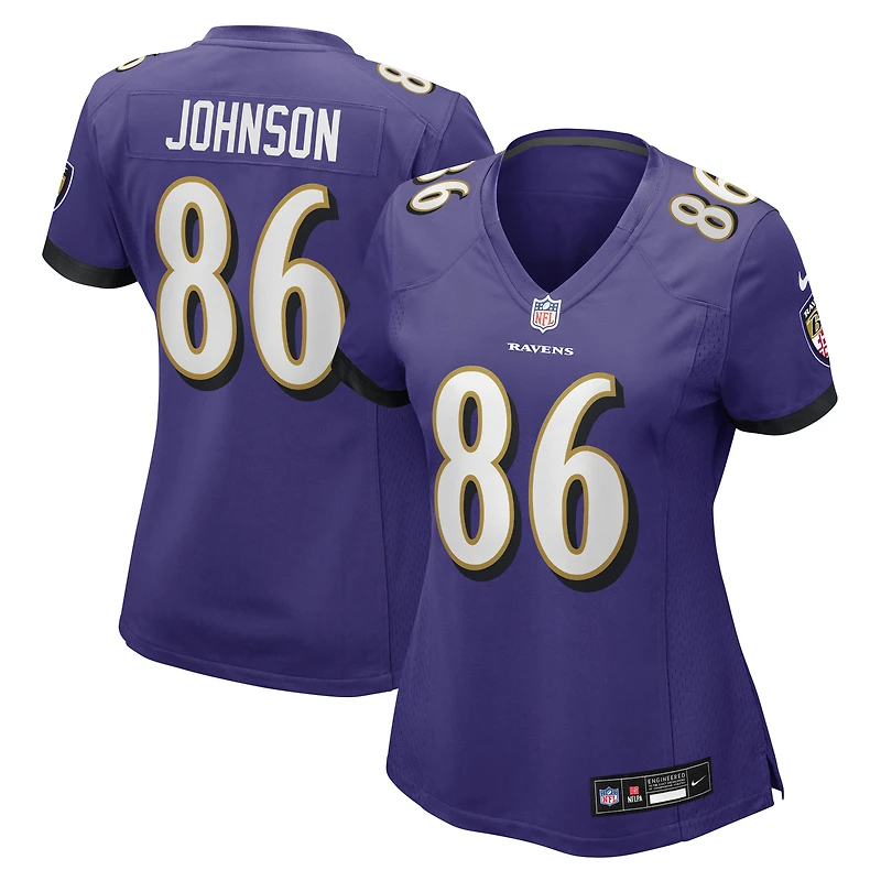 Maillot Nike Cornelius Johnson violet pour femme des Baltimore Ravens