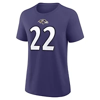 T-shirt Nike pour femme Derrick Henry violet Baltimore Ravens avec nom et numéro