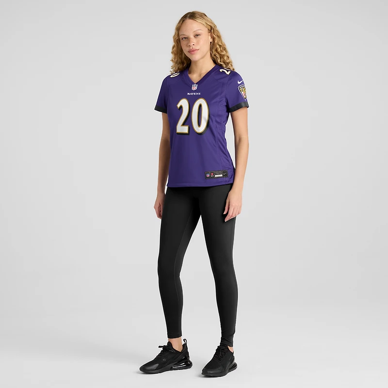 Maillot de joueur retraité Nike Ed Reed violet Baltimore Ravens Game pour femme