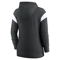 Women's Nike Heather Black/White Baltimore Ravens Monaco Lightweight Full-Zip Hoodie
