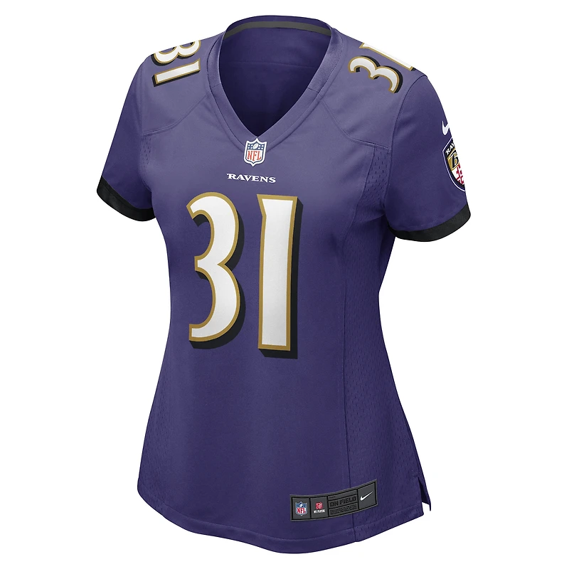 Maillot de joueur retraité Nike Jamal Lewis violet des Ravens Baltimore pour femme