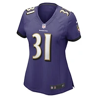 Maillot de joueur retraité Nike Jamal Lewis violet des Ravens Baltimore pour femme