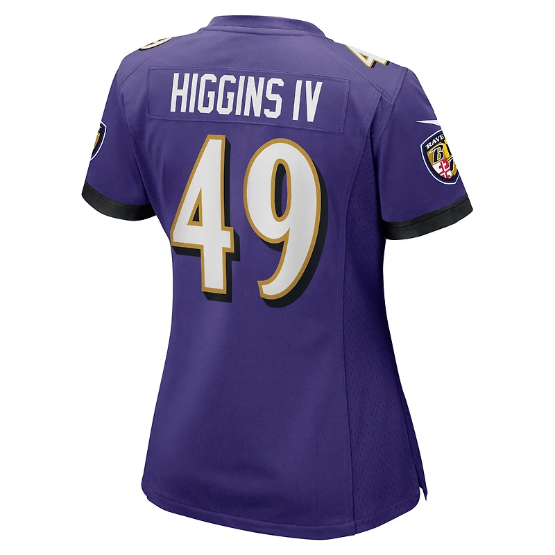 Women's Nike Jay Higgins IV  Purple Baltimore Ravens Team Game Jersey