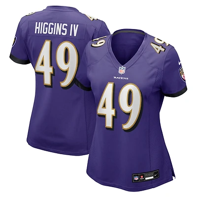 Women's Nike Jay Higgins IV Purple Baltimore Ravens Team Game Jersey