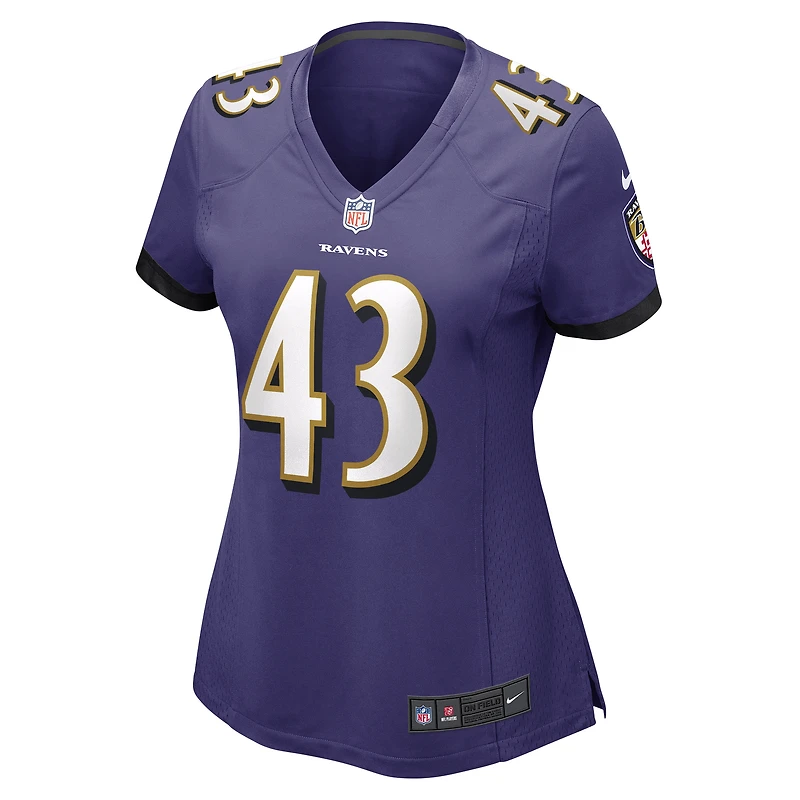 Women's Nike Justice Hill Purple Baltimore Ravens Game Jersey