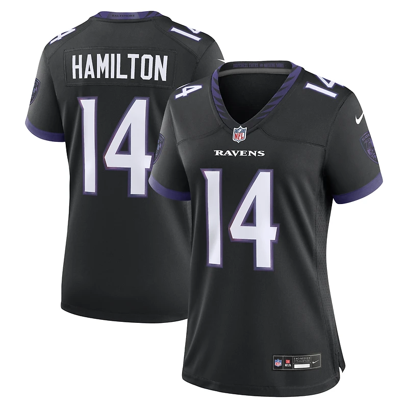 Maillot alternatif noir Nike Kyle Hamilton pour femme, Baltimore Ravens