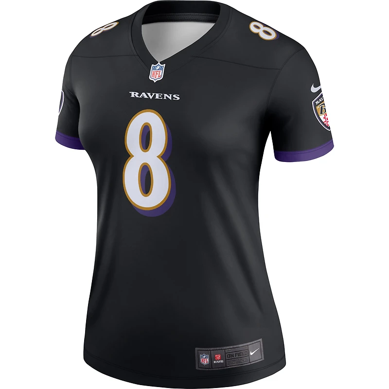 Women's Nike Lamar Jackson  Black Baltimore Ravens Alternate Legend Player Performance Top