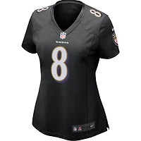 Maillot d'événement de match Nike Lamar Jackson pour femmes, noir, Baltimore Ravens