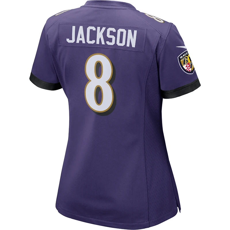 Maillot de match Nike Lamar Jackson violet Baltimore Ravens pour femme