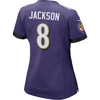 Maillot de match Nike Lamar Jackson violet Baltimore Ravens pour femme