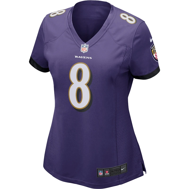 Maillot de joueur jeu Nike Lamar Jackson violet Baltimore Ravens pour femme