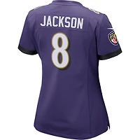Maillot de joueur jeu Nike Lamar Jackson violet Baltimore Ravens pour femme