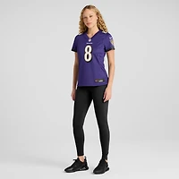 Maillot de joueur jeu Nike Lamar Jackson violet Baltimore Ravens pour femme
