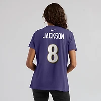 Women's Nike Lamar Jackson Purple Baltimore Ravens Name & Number T-Shirt