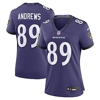 Maillot de match Nike Mark Andrews violet pour femme, équipe des Ravens Baltimore