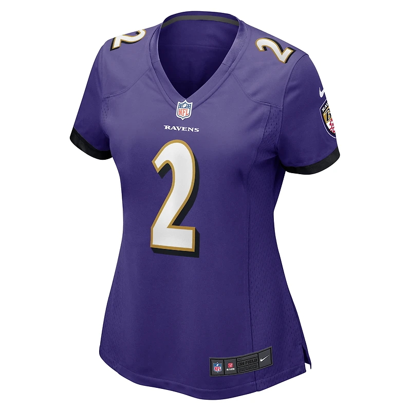 Women's Nike Nate Wiggins  Purple Baltimore Ravens Game Jersey