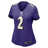Women's Nike Nate Wiggins  Purple Baltimore Ravens Game Jersey