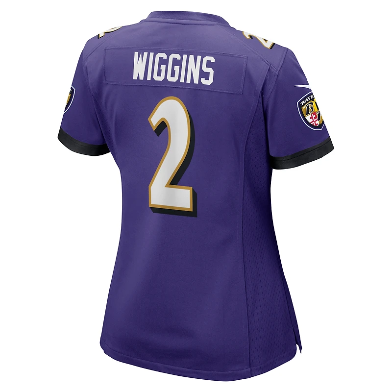 Women's Nike Nate Wiggins  Purple Baltimore Ravens Game Jersey
