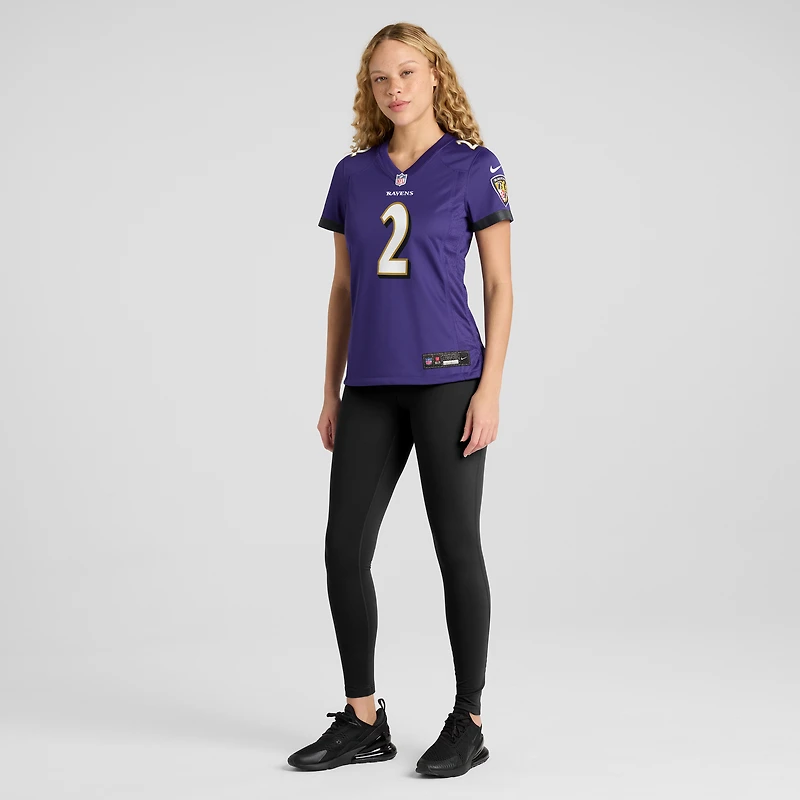 Women's Nike Nate Wiggins  Purple Baltimore Ravens Game Jersey